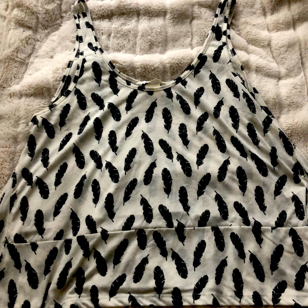 H&M feather print tank